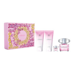 Versace Bright Crystal zestaw - woda toaletowa 90 ml + woda toaletowa 5 ml + balsam do ciała 100 ml + żel pod prysznic 100 ml