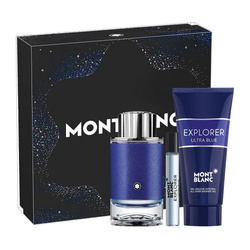 Montblanc Explorer Ultra Blue zestaw - woda perfumowana 100 ml + woda perfumowana 7,5 ml + żel pod prysznic 100 ml